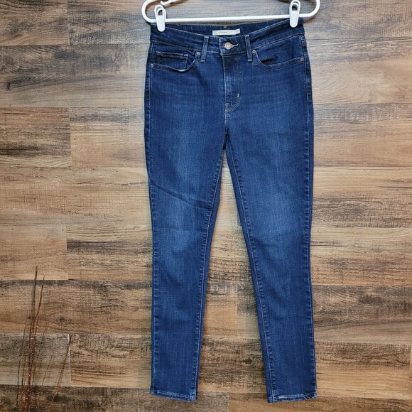 Levi's Jeans Size 27 Skinny Mid Rise 711 Stretch Denim Medium Dark Wash Western - Picture 1 of 11